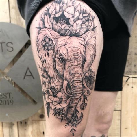 elephant tattoo pictures|More.